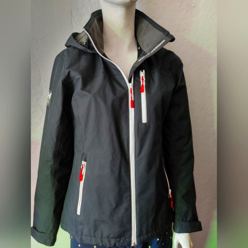 Helly Hansen raincoat sz M black with white trim